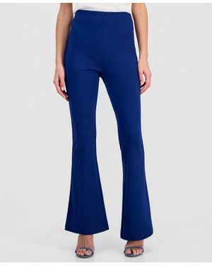 INC International Concepts High-rise Ponte Flare-hem Pants - Blue