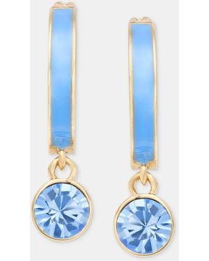 Givenchy Color Crystal & Inlay Hoop Earrings - Blue