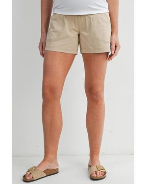 Hello Miss Maternity Over-the-belly Pull-on Shorts - Natural