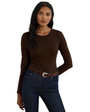 Ralph Lauren Cotton Blend Long Sleeve Top Xs 3x - Black