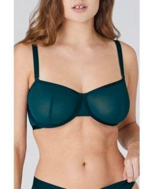 CUUP The Balconette Mesh Bra - Blue