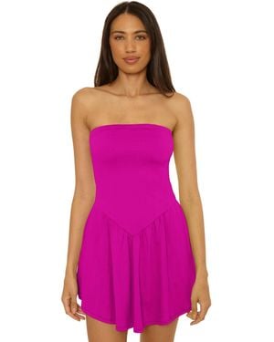 Becca Palma Tube Mini Cover-up Dress - Purple