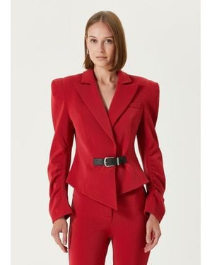 Pcfg Wool-blend Fitted Blazer - Red
