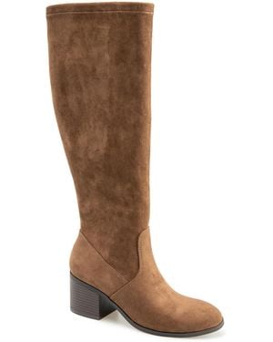 Kensie Louisa Knee-high Stretch Boot - Brown