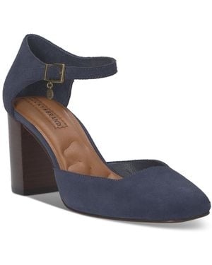 Lucky Brand Kanira Square-toe Stacked Heel Pumps - Blue