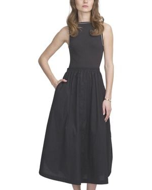 Elle Collection Mix Media Tank Dress - Black