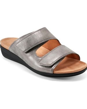 Easy Spirit Bowen Double Band Low Wedge Sandals - Brown