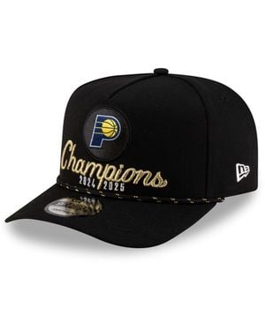 KTZ Indiana Pacers 2025 Nba Finals Champions Locker Room A-frame 9fifty Snapback Hat - Black