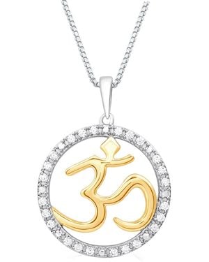 Marsala Diamond Om Openwork Halo 18" Pendant Necklace (1/4 Ct. T.w. - Metallic