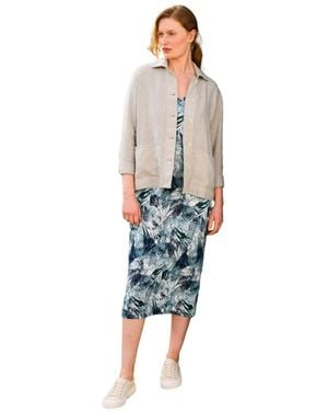 Celtic & Co. Linen Blend Button Back Midi Dress - Blue