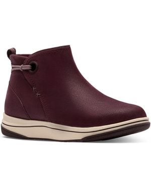 Clarks Cloudsteppers Breeze Derby Wedge Booties - Purple