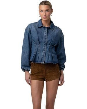 Blank NYC Collared Neck Jacket - Blue