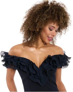 Muse Ruffle Off-the-shoulder Top - Blue