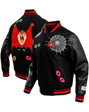 FREEZE MAX Looney Tunes Taz Dracula Varsity Full-snap Jacket - Red