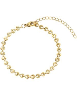 Adornia Plated Adjustable Heart Chain Bracelet - Metallic