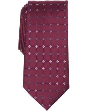 Club Room Meyers Grid Pattern Tie - Purple