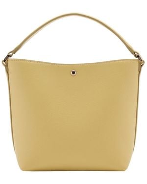 Mango Small Faux Leather Bucket Handbag - Natural
