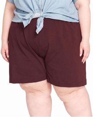 UNIVERSAL STANDARD Plus Size Hayes French Terry Pull-on Mid-rise Shorts - Red