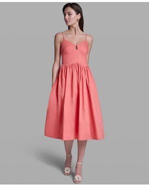 BCBGMAXAZRIA Sleeveless Midi Dress - Red