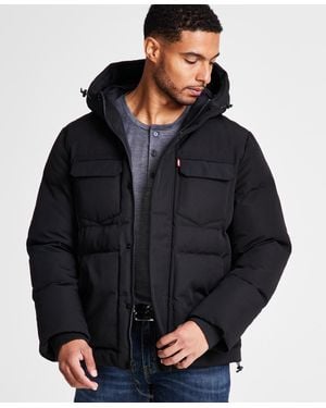 Levi's Quilted Hooded Puffer Jacket - Black