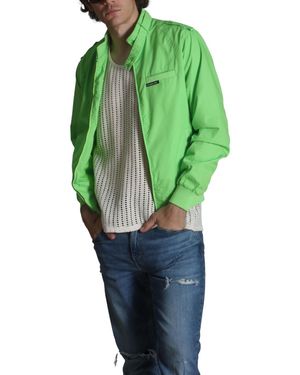 Members Only Big & Tall Classic Iconic Racer Jacket (slim Fit) - Green