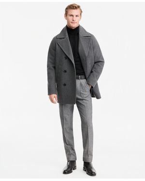 DKNY Faux Wool Peacoat - Gray