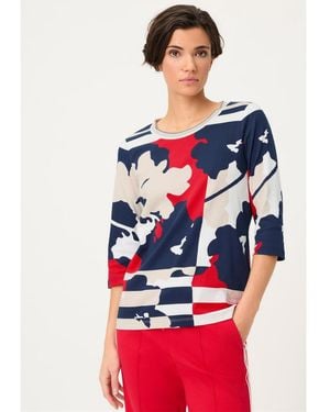 Olsen Abstract Camo T-shirt - Red