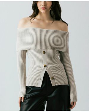 Blank NYC Off-the-shoulder Top - Natural
