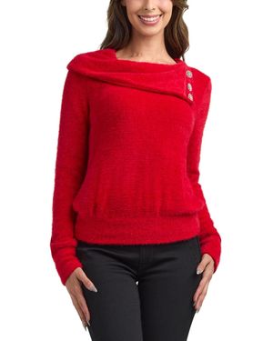 Bcx Cowl Neck Mohair Top - Red