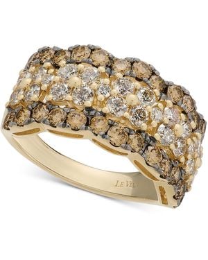 Le Vian Nude Diamond & Chocolate Diamond Scalloped Multirow Ring (2-1/4 Ct. T.w. - Metallic