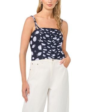 1.STATE Rayon-blend Pin Tuck Tank Top - Blue