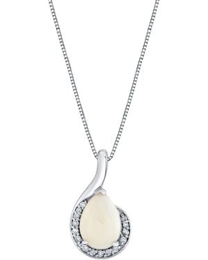 Macy's Pear Shape Opal Pendant - Metallic