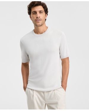Alfani Short-sleeve Seamless Sweater T-shirt - White