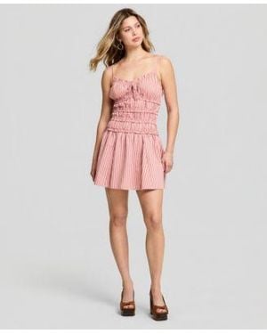 And Now This Now This Striped Ruffle Trim Mini Dress Macys Exclusive - Pink
