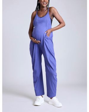 Motherhood Maternity Maternity Sleeveless Relaxed Fit Jumpsuit - Blue