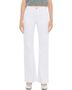 Kancan Marilyn High Rise Wide Flare Jeans - White