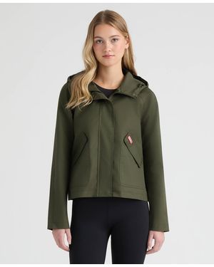 HUNTER Julia Cotton Water Repellent Short Rain Jacket - Green