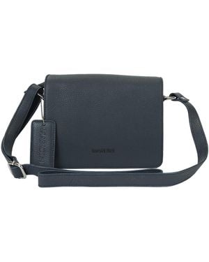 Mancini Pebble Leather Connie Crossbody Handbag - Blue