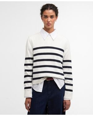 Barbour Fern Knitted Stripe Sweater - White