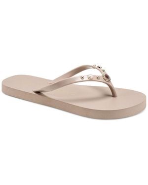 KARL LAGERFELD Zimia Stone Slip-on Flip Flops - White