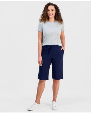 Style & Co. Mid Rise Sweatpant Shorts - Blue