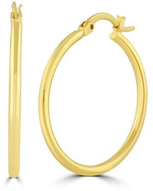 Simona Polished Hinged Hoop Earrings - Metallic