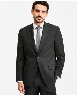 Michael Kors Classic-fit Wool-blend Stretch Plaid Suit Separate Jacket - Gray
