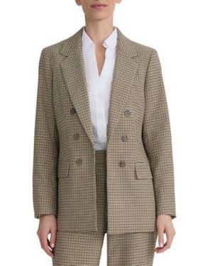 Jones New York Mini Houndstooth Faux Double Breasted Jacket - Brown