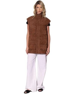 Walter Baker Renata Longline Cargo Vest - Brown