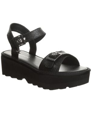 BEARPAW Cassidy Platform Wedge Sandals - Black