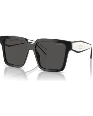 Prada Oversized Low Bridge Sunglasses - Black