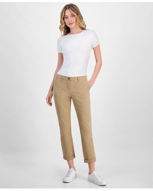 Nautica Jeans Montauk Solid Cuffed Chino Pants - White