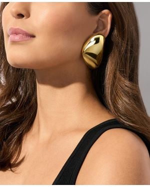 Michael Kors Brass Pebble Statement Earrings - Natural