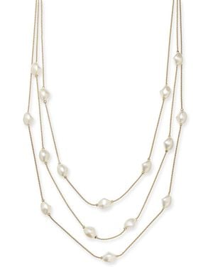 Charter Club Gold-tone Imitation Pearl Multi-row Necklace - White